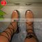 2020 new comfortable women's crystal sandals thick sole 40-43 water drill cross strap Sandals for women