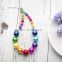 Kids Rainbow necklace bracelet Set Baby Girl Colorful bubble beads Beauty holiday Gift