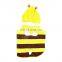 New design fashion waterproof little bee luxury pet dog yellow rain coat raincoat outfit