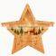 Hot Selling Nordic Style Christmas 3D Wood Star Shaped LED Table Night Light