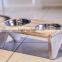 Custom logo solid wooden dog bowl stand,wood dog food bowl