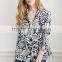 Tribal Print Linen 3/4-sleeved Blazer Fashion Jacket