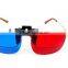 hot selling cheap clip connector red and blue acrylic lens 3D glasses