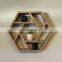 New Design Handcrafted Wood Spiral Hexagon Shelf Unique Wall Mounted Floating Display Shelves