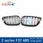 F22 ABS dual slat auto front grille gloss M color  for 2014-2018  BMW 2 series F22 F23 F87 M2