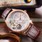 MEGIR 2017 Fashion Mens Mechanical Quartz Watches Leather Strap Rose Gold Wristwatches Casual Male Masculino Relojes Watch Hour
