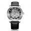 Luxury Brand Rose Gold Color Watch Luminous Hand Black Genuine Leather Classic Automatic Movement Men watch skeleton