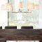 Modern Industrial Style Leaf shape oval fabric shade Chandelier Light Fixture For Living Dining Room Kitchen Island Foyer Lobby