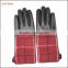 Ladies cheap leather gloves with customized fashion cloth fabric