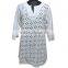White Embroidered summer wear Ladies tops and Tunics
