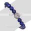 Women Fashion Lionhead Lion Bracelets Lapis Beaded Natural Stone Jewelry