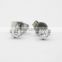 Trendy steel earring studs with clear crystal office lady stud earring with heart crystal