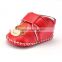 A-bomb Hot Selling Lichee Pattern Leather Rubber Sole Cartoon Baby Girls Outdoor Prewalker Shoes/Baby Girls Sandles