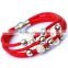 Lady PU Leather Cuff Wrap Wristband Magnetic Buckle Bracelet with Sliding Beads