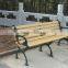 classic wooden garden bench with metal legs