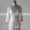 Real Sample Appliqued Lace 3/4 Long Sleeve Fish Style Wedding Dress Price