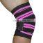 Heavy Duty Weight Lifting Elastic Knee Wraps / Lifting Knee Wrap / Black Color With