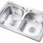 SC-209 Modern design European style double bowl stainless steel sink with brainboard