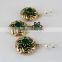 Natural !! Green Onyx & White CZ 925 Sterling Silver Jewelry Set With Brass, Free Shipping !! Silver Jewellery