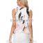 Abstract brushstroke print woman blouse 2015 fashion elegant blouse