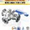 SUS 304 Stainless Steel Sanitary 3 Way Ball Valve For Food Grade Industry