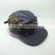 High quality flat brim black leather 5 panel hat with label