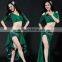 Wuchieal New design Sexy Women Belly Dance Costume Top and High Split Skirt