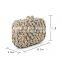 golden metal and golden crystal clutch bag ladies clutch evening bag stone party bag (88161A-SG)