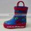 cute kids rubber rain boots with handle and butterfly