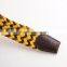 New Produce Hand Made Anderson Style Leather Belt Brown and Yellow Cotton
