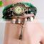 In Stock New Vintage Eiffer Tower mens leather bracelet