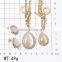 Newest model 18k gold plated chain opal CZ diamonds charm jewelry set for engagement