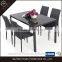 Fancy Tempered Glass Restaurant Dining Tables And Chairs