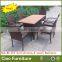 Leisure 6 people wicker dining furniture restaurant table chair