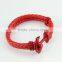 Fashion Jewelry Hot Sale Wax Rope Multilayer Leather Men Anchor Bracelets