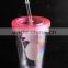with lid and straw bpa free single wall clear plastic tumbler