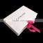 custom white box hot stamping logo with purple ribbon closure folding gift box for dress packaging