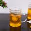 Glass cup kungfu tea cup three part glass mug filter glass cup coffee mug milk cup juice cup for hotel and resturant