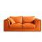 china  Furniture Brown Color Leather Sofa with Solid Wood Arms