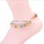 diy garnet natural chip stone link chain anklet handmade chip stone beads chain anklet bracelet for valentine's gifts