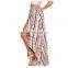 Wholesale Women Long Ethnic Asymmetrical Printed Maxi Skirt Ladies Wrap Beach Boho Skirts