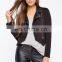 china OEM new product cheap long sleeves faux leather moto jacket women