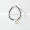 Handmade big freshwater pearl pendant choker necklace fashion leather necklace jewelry