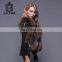 Italian short women fox fur & sheep skin vest