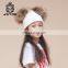 Specification With Two Top Balls Knit Fur Pompoms Knitted Winter Beanie Hat