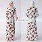 wholesale rose flower new print sublimation fashion muslim dress arabic women abaya dubai abaya 2017