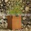 Beautiful Corten Steel Flower Pot with drain holes in bottom