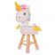 Yarncrafts Unicorn Stuffed Handmade  Covering Crocheted Kids Wooden Step Animal Stool