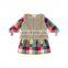 Latest Design custom kids girls colorful checked fall plaid polyester dress