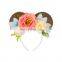 Gilr Sequin Minnie Ear Floral Headbands Return Gifts For Birthday Korean Fashion Accessories